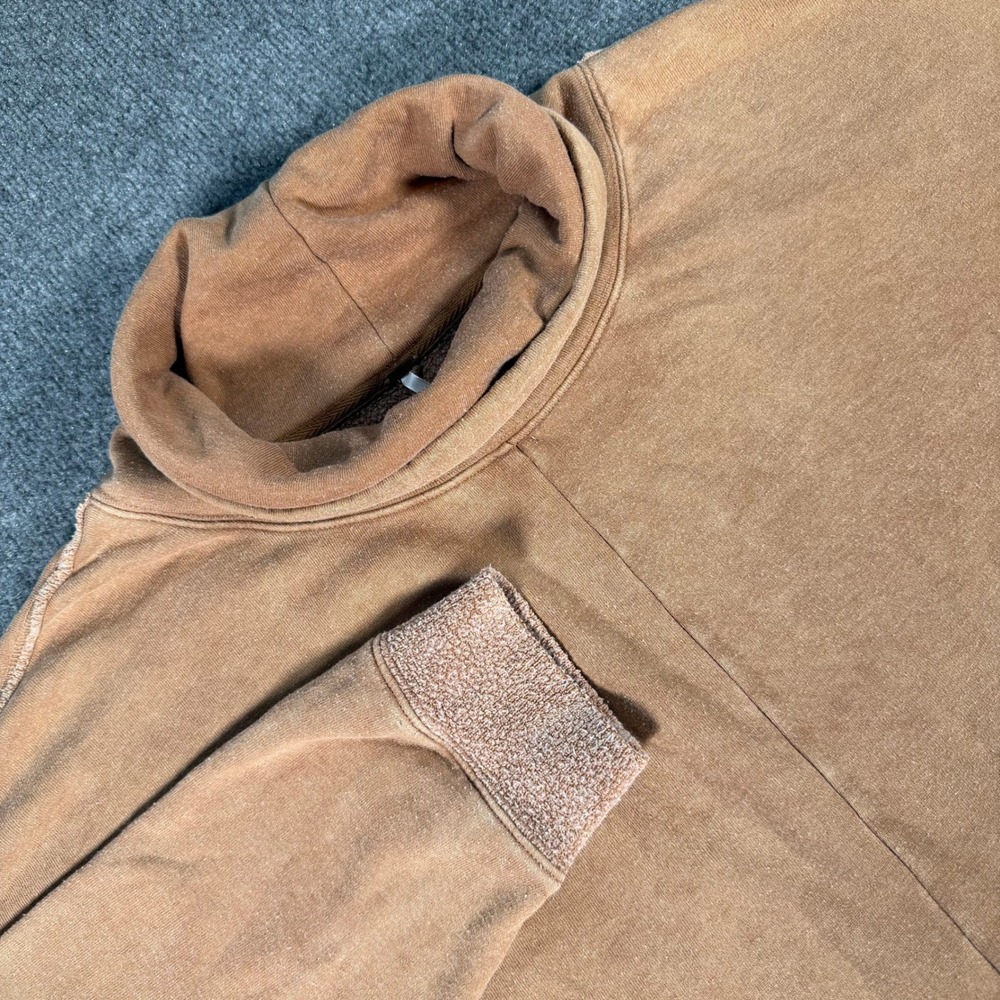 Free People Camel Brown Funnel Neck Oversized Fleece Sweatshirt Size M #4301